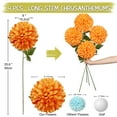 thumbnail image 3 of Briful Artificial Chrysanthemums Ball Flowers 6’’ Large Heads Mums Stems Fake Hydrangea Flowers Bridal Wedding Bouquet for Home Garden Party Wedding Decoration, Set of 4, Orange, 3 of 9