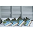 thumbnail image 6 of Ambesonne Summer Throw Pillow Cover 4 Pack, Tropical Beach Ocean, 18", Fern Green Sky Blue, 6 of 6