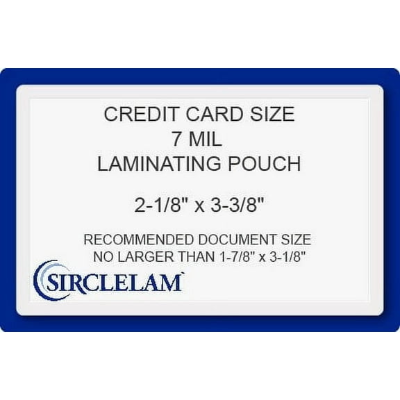 SircleLam 7 Mil Laminating Pouches, Box Set with 2x Carrier Pouch, 2-1/8" x 3-3/8", 100 Count