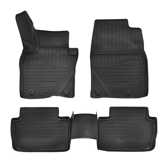 Custom Fit 3D Floor Mats for 2020-2025 Mazda CX-30/2019-2025 Mazda 3 Heavy Duty, All Weather Liner Front & 2nd Row Full Set Rubber, Black