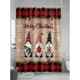 thumbnail image 5 of Christmas Gnomes Shower Curtain Set, Waterproof Shower Curtains for Bathroom, Red Black Plaid Xmas Snowflake Wooden Washable Fabric Cloth Bath Curtain for Bathtub Decoration with Hooks 72x78 Inches, 5 of 6