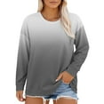 thumbnail image 2 of Womens Blouses Plus Size Neck T Shirts Women Long Sleeve Tops Casual Summer Tshirts Loose Fit Tee Going Out Tops for Women, 2 of 6