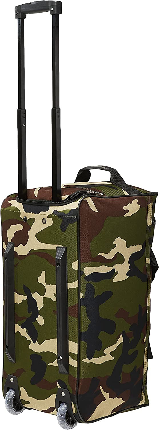 Rockland Rolling Duffel Bag, Camouflage, 22-Inch ( Pack of 2 