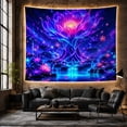 thumbnail image 6 of Glowing Lotus Tree in Cosmic Night Sky, Dreamy Fantasy Wall Art for Space Enthusiasts, Mystical Spiritual Decor, Housewarming Gift Tapestry Wall Hanging for Living Room and Bedroom, 6 of 7