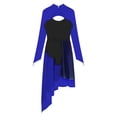 thumbnail image 5 of Alvivi Womens Lyrical Dance Asymmetrical Dress Modern Contemporary Latin Dance Costume Royal Blue S, 5 of 7