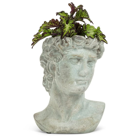 Abbott Collection 27-DAVID-580-MD Medium Male Head Planter, Grey
