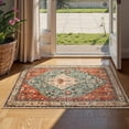 thumbnail image 6 of Lahome Decor 2'x3' Boho Vintage Area Rug,2x3ft Washable Living Room Rugs,Small Entryway Rug,Traditional Non-slip Carpet,Low Pile Foldable Ultra-Thin Vintage Rug for Indoor Front Entrance Kitchen,Red, 6 of 12
