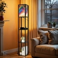 thumbnail image 5 of Floor Lamp with Shelves,Modern Dimmable Standing Lamp Set translucent rainbow Corner Display Bookshelf Lamp with 2 USB & 1 Power Outlet for Living Room & Bedroom, 5 of 5