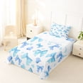 thumbnail image 5 of Erosebridal Cute Blue Bowtie Kids Twin Sheet Sets,Dreamy Princess Heart Print Bedding For Girls 3pcs, 5 of 6