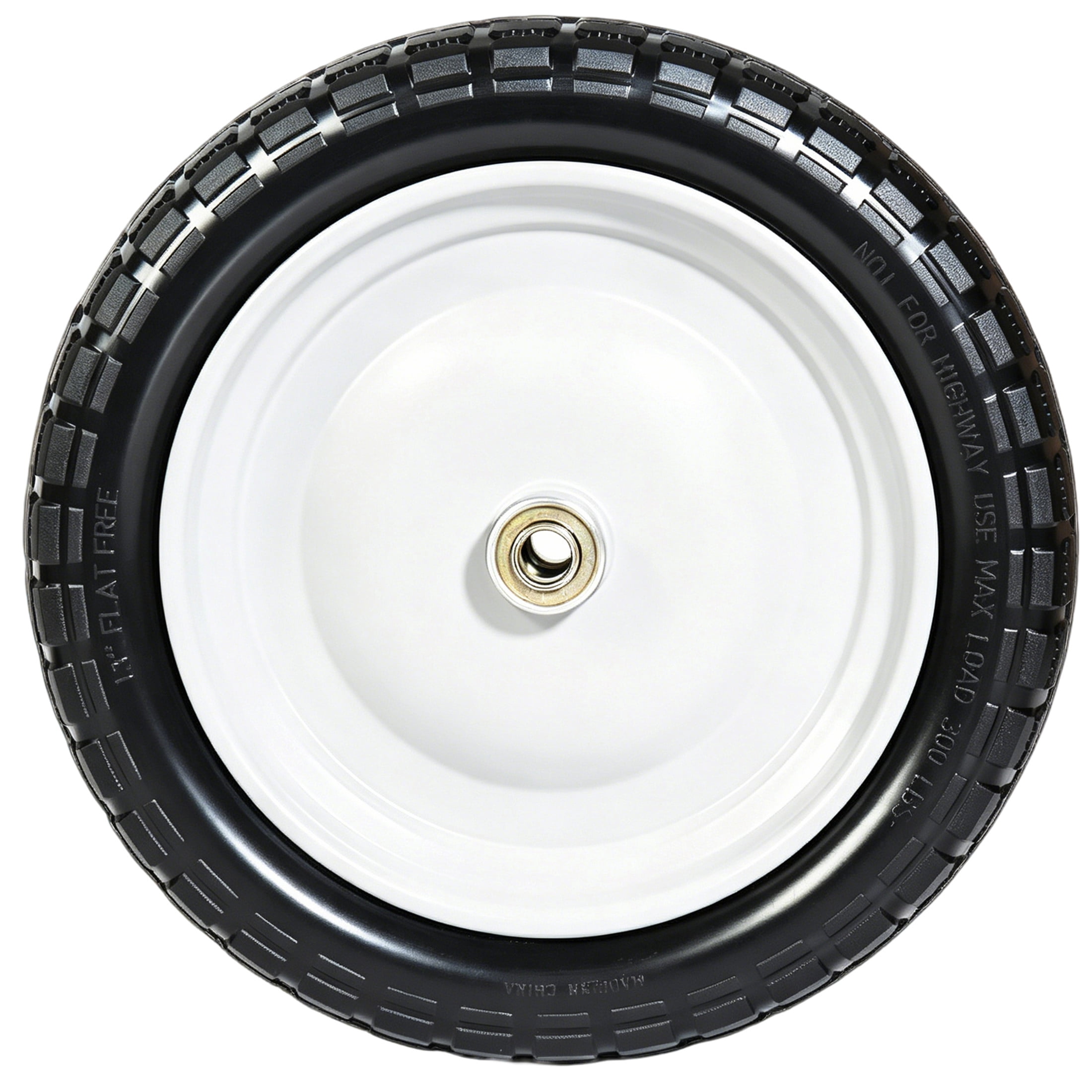 Noble House 13" x 3.5" Solid Rubber Flat-Free Tires & Wheels with Flat-Free Design for Trailer, Black & White