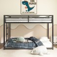 thumbnail image 3 of EUROCO Metal Twin over Twin Bunk Bed for Kids Teens Bedroom, Black, 3 of 11