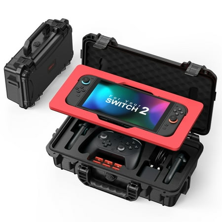 STARTRC GAMES Compact Waterproof Hard Case for Nintendo Switch 2 | Small Travel Case Holds Console 2 Pro Controllers & 16 Game Cards | Protective Storage for Accessories STARTRC GAMES Compact Waterproof Hard Case for Nintendo Switch 2 | Small Travel Case Holds Console 2 Pro Controllers & 16 Game Cards | Protective Storage for Accessories