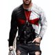 thumbnail image 1 of Camiseta De Manga Larga Con Estampado De Cruces Para Hombre, 1 of 3