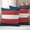 Navy blue Red, variant on Haze Blue Aqua Stripe Outdoor Waterproof Pillow Covers, Modern Art Horizontal Striped Decorative Square Throw Pillowcase Sofa Cushion Sham for Patio/Couch/Chair, 18"x18" 2 Pack
