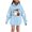 Light Blue, variant on HAOTAGS Halloween Hooded Hoodies Girls, Printed Long Sleeve Round Neck Pullover Sweatshirts Pink Size 8