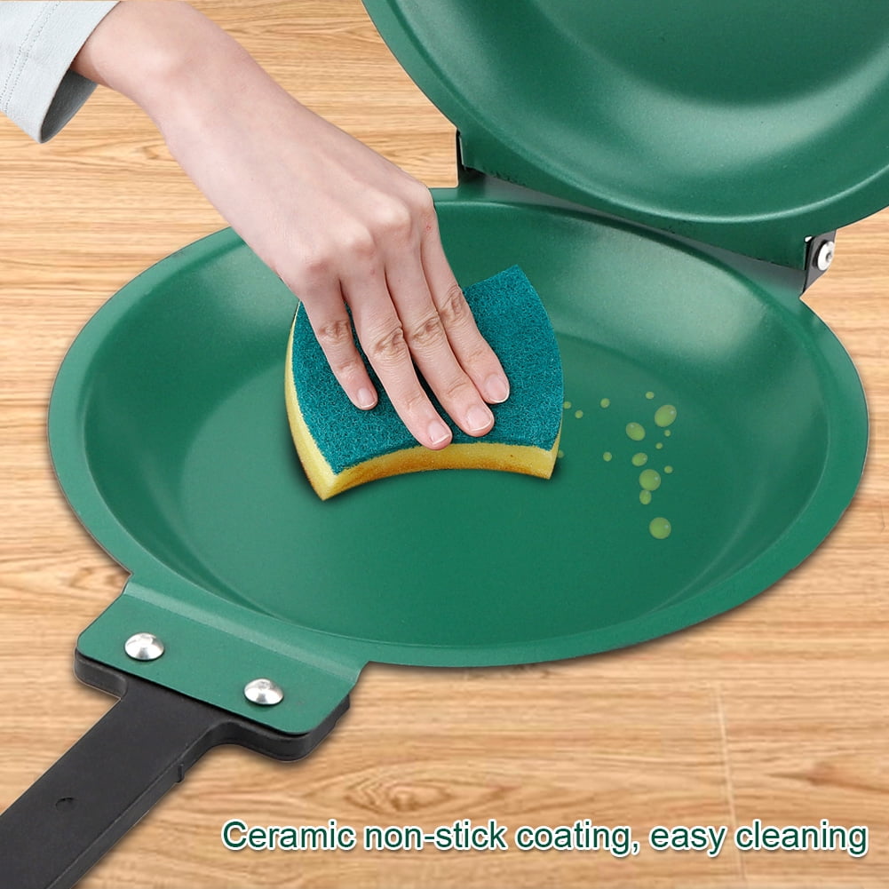 OTVIAP Double Side Frying Pan,Double Side Non-stick Ceramic Coating  Frying Pan Pancake Maker Household Kitchen Cookware