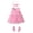 Pink, variant on Summer Dresses For Girls Spring Print Ruffle Sleeveless Princess Dress Shoes Headbands 3Pc Clothing For 18-24 Months