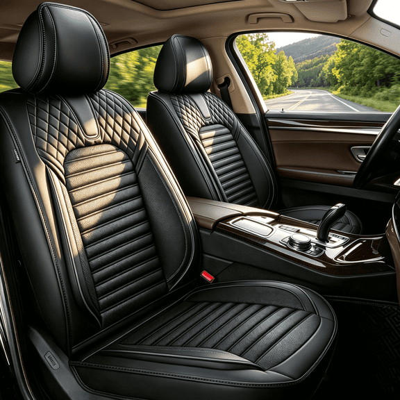 DIKSOAKR Car Seat Covers for Mitsubishi Outlander Sport 2011-2024 2025 Leather Seat Covers Full Set 5 Seats Waterproof Automotive Seat Cushion Protectors (2 Row 5 Seat, Black)