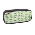 thumbnail image 2 of Lsque Green Avocado Printed Big Capacity PU Leather Pencil Case Large Pencil Pouch Stationery Pen Bag Pencil Holder for Teen, 2 of 6