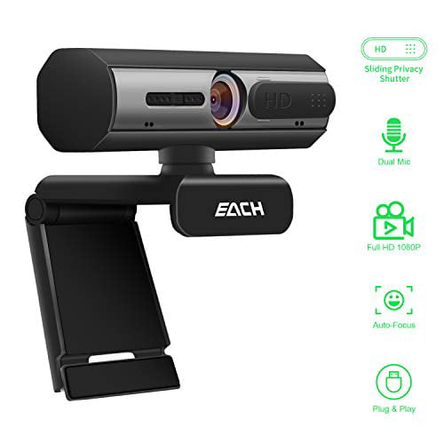orientering Smuk for mig AutoFocus Full HD Webcam 1080P with Privacy Shutter - Pro Web Camera with  Dual Digital Microphone - USB Computer Camera for PC Laptop Desktop Mac  Video Calling, Conferencing Skype YouTube - Walmart.com