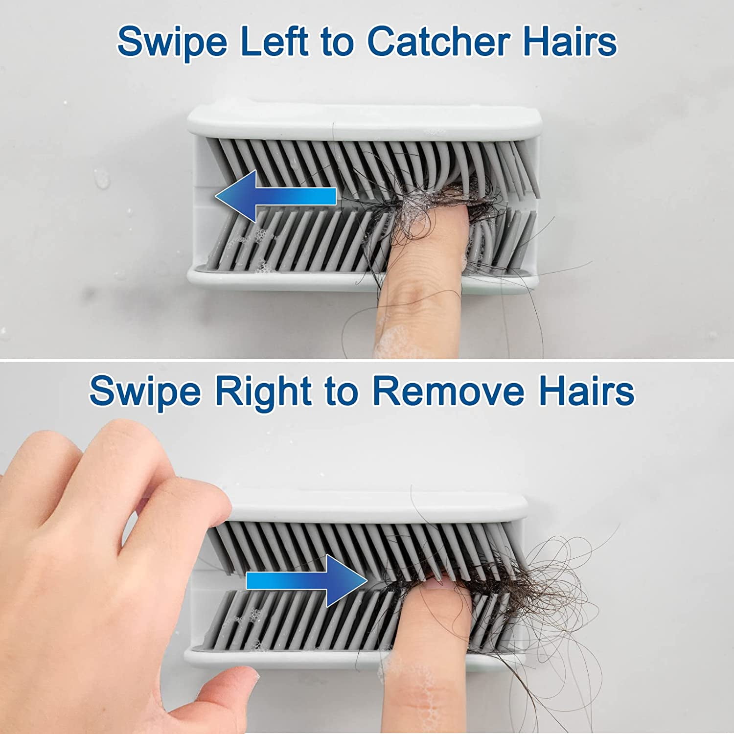 Hunpta Hair Catcher Shower Wall Hair Trap for Shower Drain Hair Catcher Hair Collector, Blue