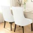 thumbnail image 5 of LKJYER Wingback Side Chair Cover Slipcover Velvet Stretch Arm Chair Protector Accent Chair Cover Slipcover Washable Upholstered Arm Dining Chair Covers for Dining Living Room Banquet Decor, 5 of 8