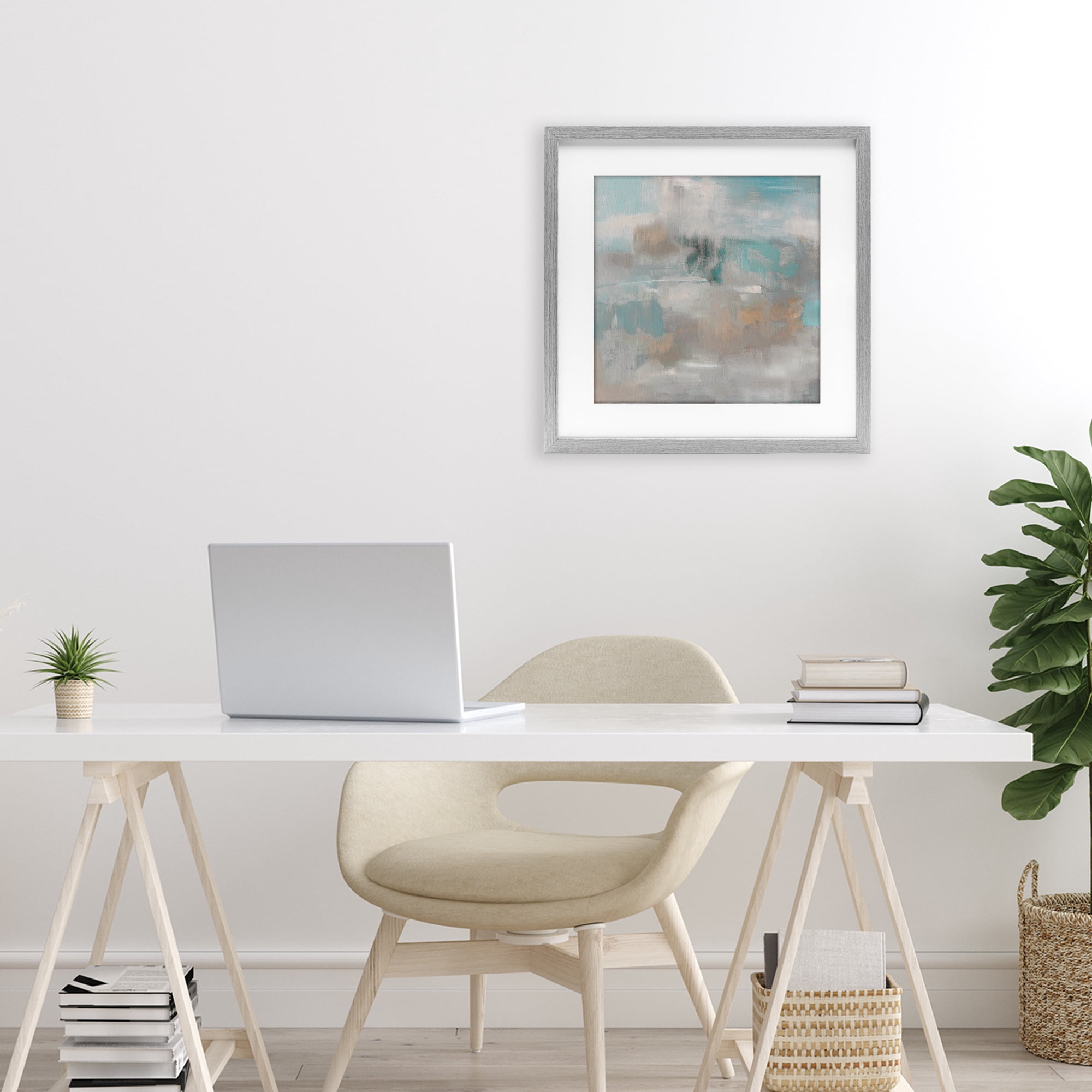 Stupell Industries Serene Soft Abstract Study Gray Framed Print Under Glass, design by Sally Swatland