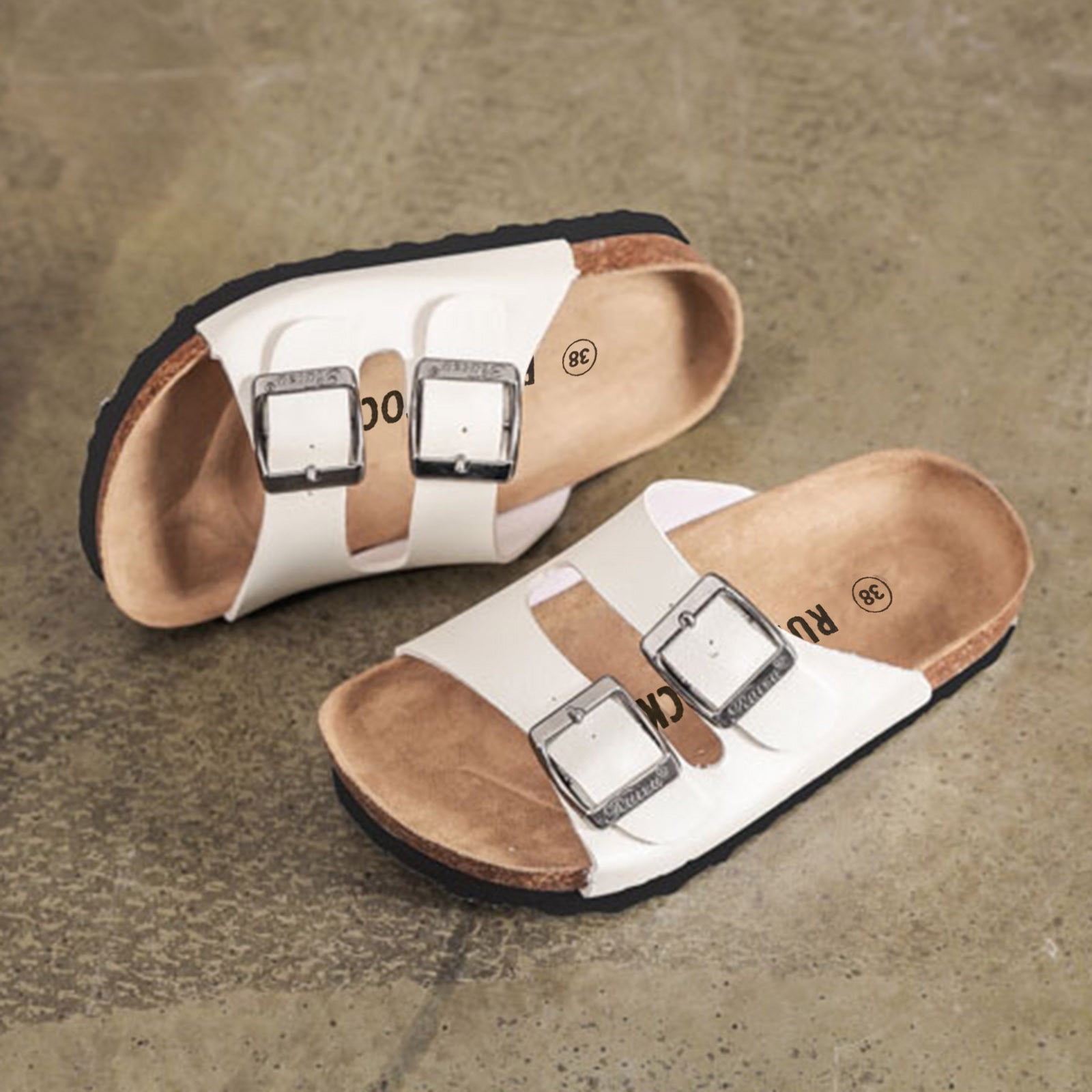 Toddler Shoes Girls Size 6 Toddler Kids Sandals Boys Girls Cork Footbed Sandals with Adjustable Buckle Casual Slides Open Toes Flat Girls Closed Toe Sandals Size 3 Big Kids