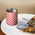 thumbnail image 3 of 12oz Coffee Tumblers Red White Checkerboard Checkered Pattern Stainless Steel Vacuum Insulated Travel Tumbler Coffee Cups Mug with Lid and Straw with Cleaning Brush for Cold & Hot Drinks, 3 of 5