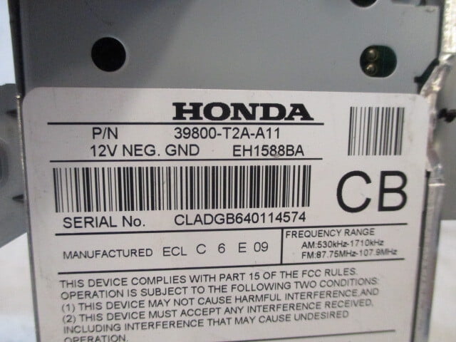 Pre-Owned 2016 2017 Honda Accord Radio Tuner Quarter Mount OEM - Verify Specific Vehicle Fitment In Description - (Good)