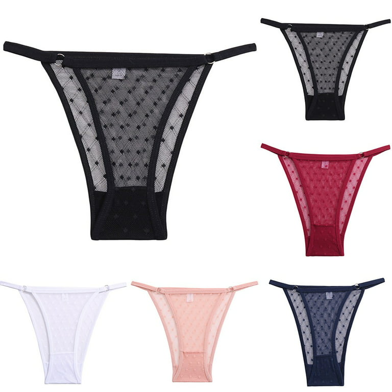 Moxeay Lace G-String Thongs T-Back Panties Underwear Pack of 5 (M