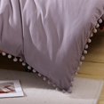 thumbnail image 4 of Pompom Duvet Cover Set For Bedroom Boho Duvet Cover Set Breathable Purple Quilt Cover 8Corner tie For Closure Zipper Bohemian Bedding Set, 4 of 4