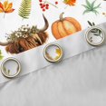thumbnail image 4 of Homewish Watercolor Highland Cow Kitchen Curtains, Pumpkin Maple Leaf Black Out Curtains Pack of 2 (42x63 Each), White Orange Green Brown, 4 of 5
