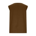 thumbnail image 6 of Collared Linen Shirts Womens Sleeveless Summer Tank Tops Casual Loose Cute Shirts Pullover Coffee, L, 6 of 7