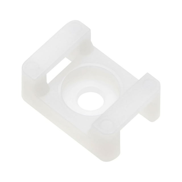 Soporte de montaje tipo base para bridas de cable, anclaje permanente a la pared o escritorio, 23x16x10mm, blanco, agujero de 5mm, 50 piezas