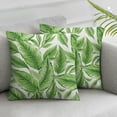 thumbnail image 3 of BANET Leaf Throw Pillow Cover Set of 2, Leaves Print, Decorative Square Covers for Couch Bed &amp; Sofa,Fern Green and Yellow 12x12in, 3 of 7