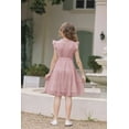 thumbnail image 5 of Arshiner Girls Wedding Guest Dress Tween Summer Formal Party Elegant DressesLight Pink Size 7, 5 of 6