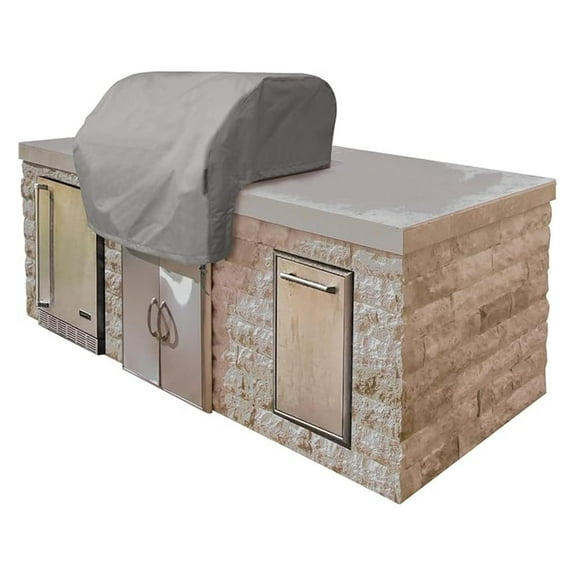 Builtâ€“in Grill Cover - Heavy-Duty Polyester, Weather Resistant, Drawcord , Grill and Heating, 42W x 28D x 14H, Ripstop Grey