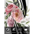 thumbnail image 7 of Pink Flowers Cloth Napkins Set of 4 Reusable Dinner Napkins, Romantic Floral Leaves Black Striped Cocktail Napkin Washable Table Napkins for Wedding/Holiday Party/Baby Shower 20"x20", 7 of 7
