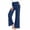 Blue#womens pants wide leg, variant on Womens Dress Pants Business Casual Wide Leg Office Work Slacks Button Pleated Stretchy Straight High Waisted Suit Trousers Black,S