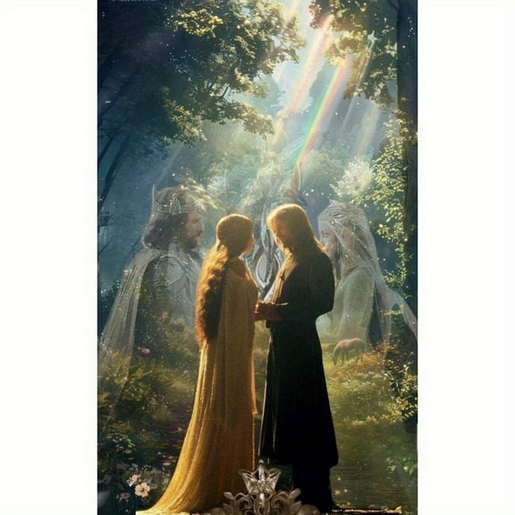 Adult DIY 5D Diamond Painting Kit, Lord of the Rings Series Art Round Diamond, Full Diamond Diamond Embroidery Kit, Mosaic Cross Stitch Craft Home Wall Decoration