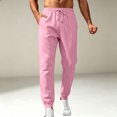 thumbnail image 4 of Mens Sweatpants Loose Fit Joggers Tapered Leg Lounge Pants Drawstring Waist Cotton Sweat Pants with Pockets Pink 3XL, 4 of 5