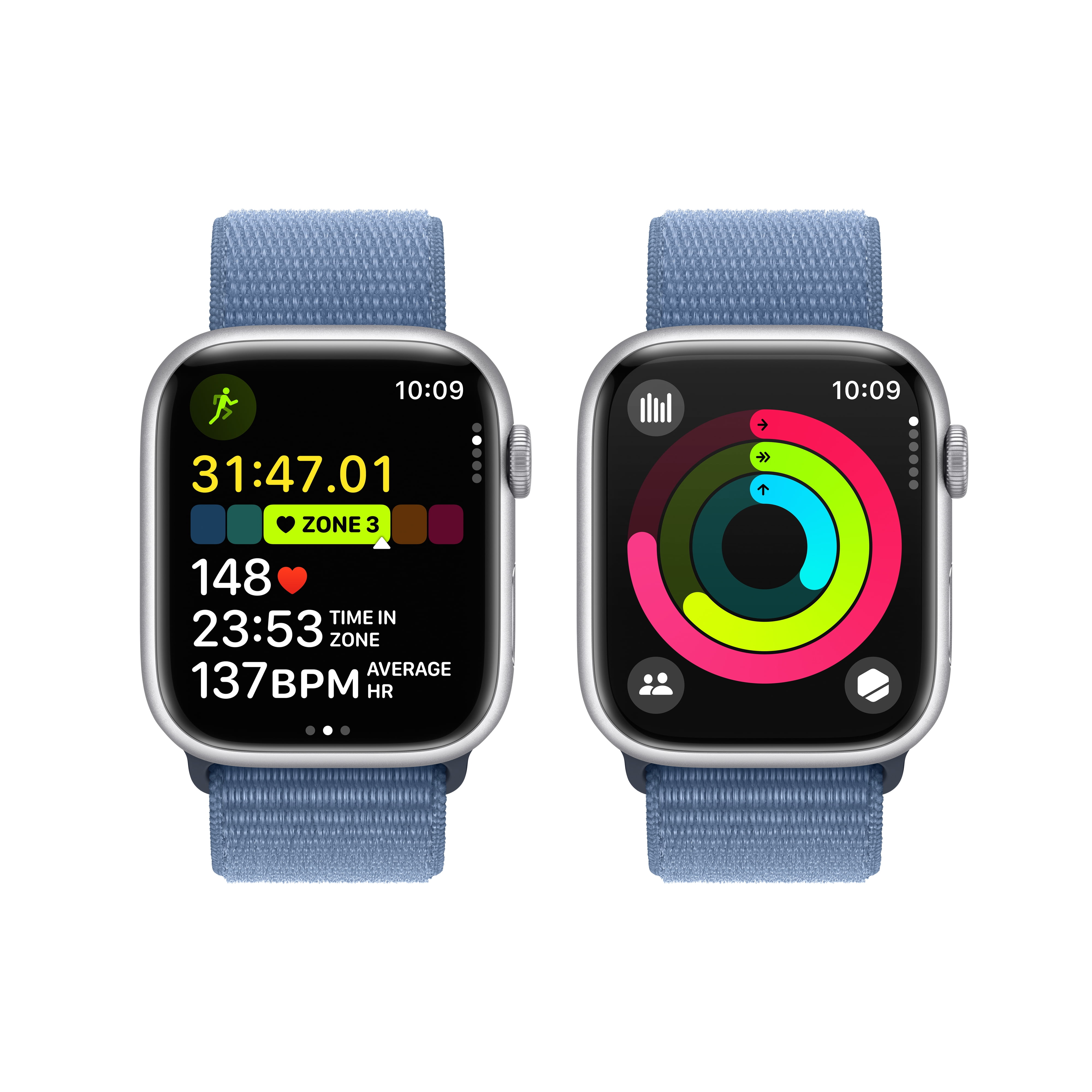 Sport Blue Case Loop Silver Winter Series GPS + Apple Aluminum with 9 Watch 45mm Cellular