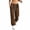 Brown, variant on Lenpel Womens Casual Cargo Pants Athletic Fashion Drawstring Low Rise Joggers with Pockets Loose Fit Outdoor Sweatpants Fall Outfits(White,X-Large)