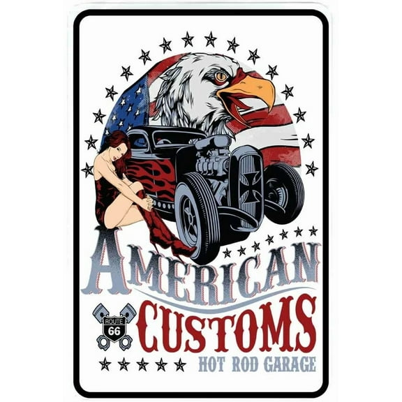 American Customs Sign Metal Funny Man Cave House Decor N750