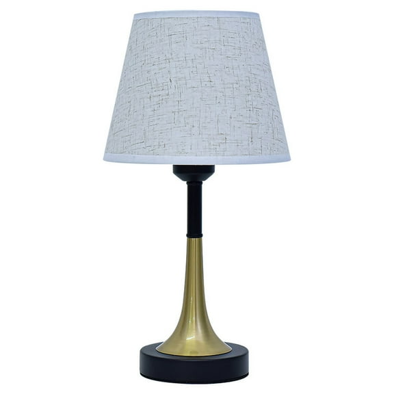 Tuphregyow 40cm Linen Fabric Shade Gold Table Lamp