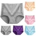 thumbnail image 5 of Sakmal Full Coverage Underwear Women Briefs Plus Size Cotton Panties Purple No Show Panties for Women L,5-Pack, 5 of 5