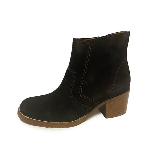 A.P.C. Women's Suede Block Heel Booties US 5 Dark Brown