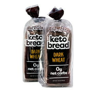 Kiss My Keto Bread Dark Wheat — Zero Carb Bread, Sugar Free, Low Calorie, Non GMO & Soy Free Bread | Vegetarian, Paleo Healthy Bread — 2 Pack, 6g Protein Per Slice