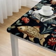 thumbnail image 5 of WYYP Fish Plants Black Background Square Tablecloth for Outdoor Picnic Camping and Indoor Kitchen Dining Party 100% Polyester Fiber 40*40, 5 of 8